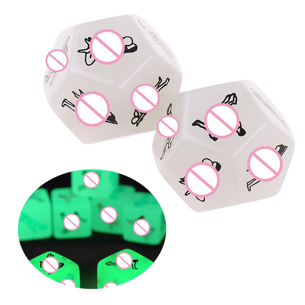 Let Your Roll Decide~D12 Sexual Position Dice Game~2 Pieces~Glow in the Dark