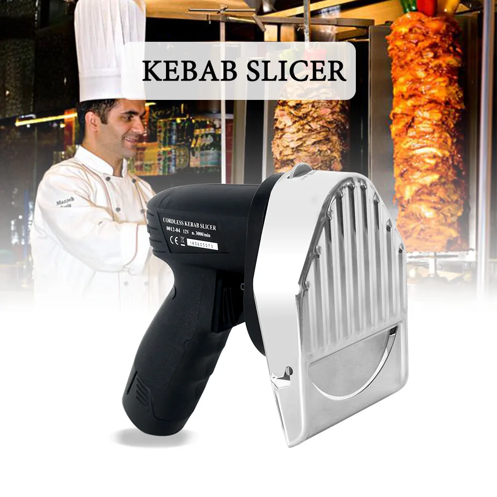 ITOP Cordless Kebab Slicer Battery Charge Handheld Shawarma Doner Knife Roast Meat Slicer Meat Cutting Blade Machine 110V-240V