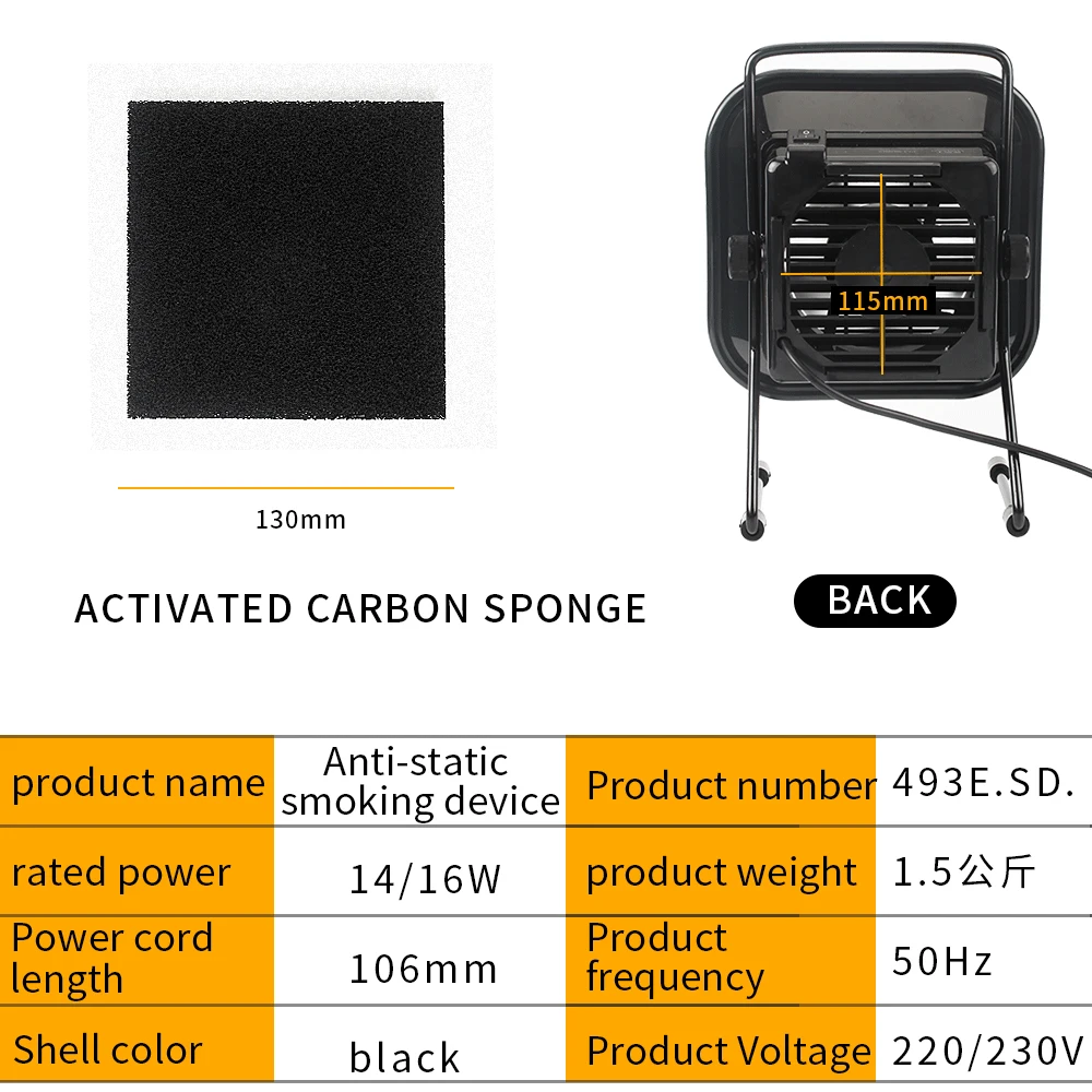 LUXIANZI 220V Soldering iron Smoke Absorber With Small Fan ESD Smoking Instrument Filter Sponge Air-blow Speed Regulator Tool