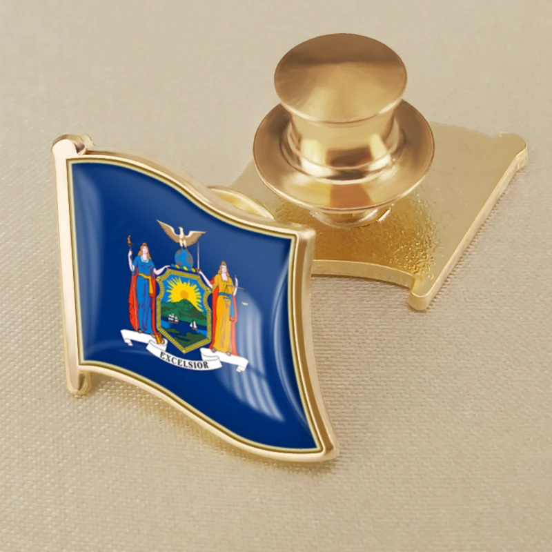 New York of United States America Flag Lapel Pins Brooches Badges