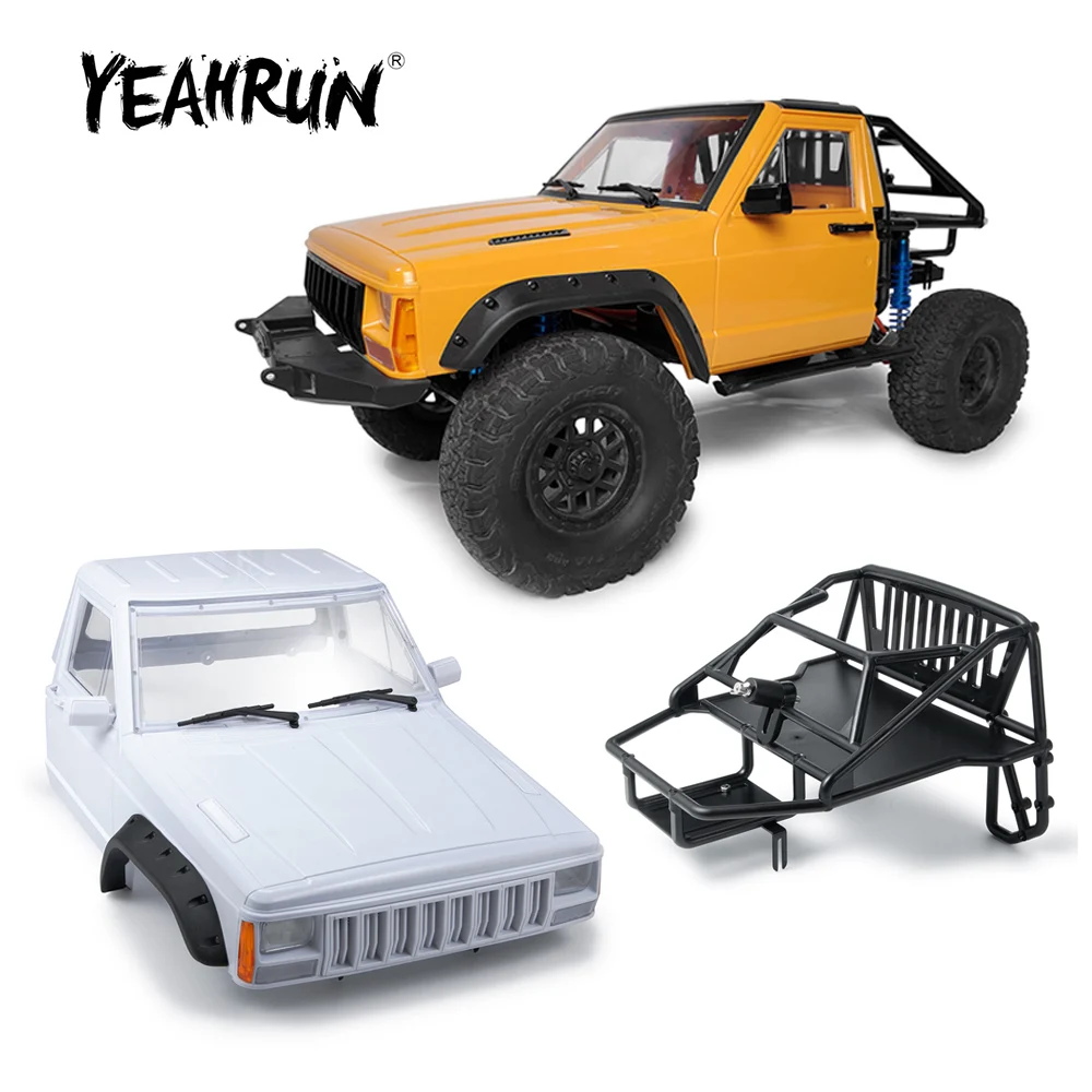 

YEAHRUN RC Car Cherokee Truck Body Cab / Back-Half Cage for TRX4 Axial SCX10 II 90046 1/10 RC Crawler Car Model Upgrade Parts