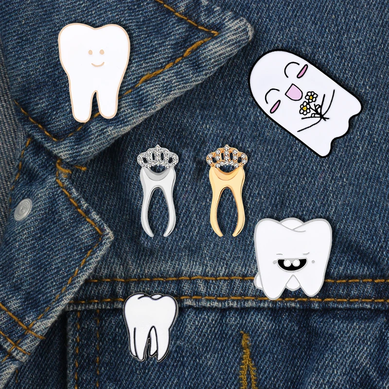 Funny Dentist Cute Tooth Badge Doctor Nurse Collar Jackets Backpack Accessories Jewelry Lapel Pins Medical School Student Gifts