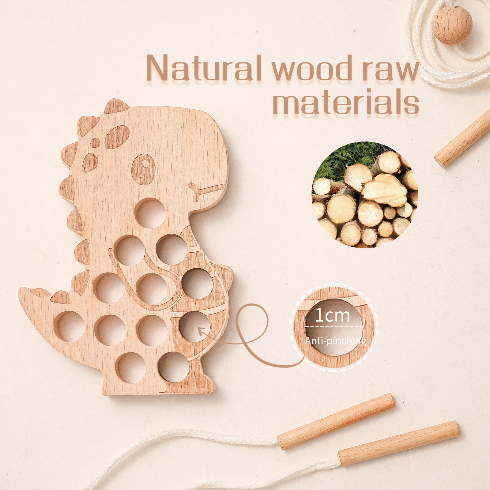 Wooden Toy Rattle Montessori Threading Board Educational Toy 3d Puzzle Game Threading Toy For Boy Children Gifts Educational Toy