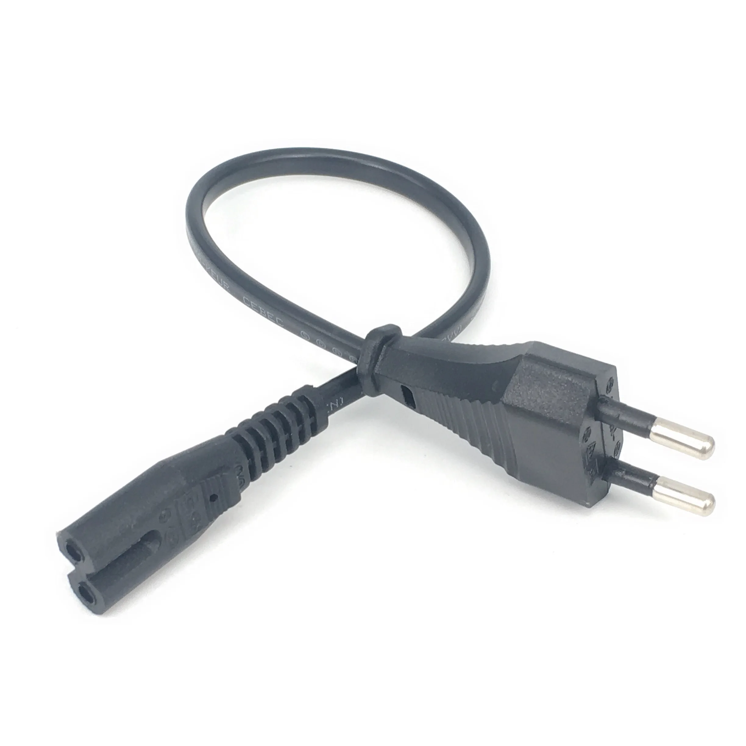 IEC 320 C7 Figure 8 To EU 2 Prong Plug AC Power Cord 30cm/50cm Copper Power Cable 2.5A 250V