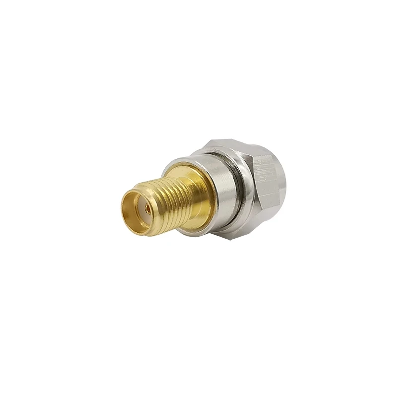 1Pcs SMA F ชุบนิกเกิลตัวเชื่อมต่อ F-Type To SMA RF Coaxial Adapter F ปลั๊ก SMA หญิง Jack ตรง RF Coax Adapter