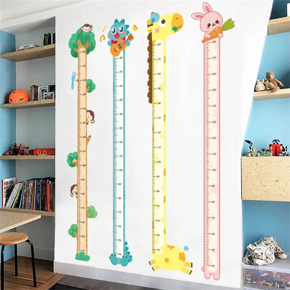 Jungle Forest Tree Height Measure Wall Sticker For Kids Room Nursery Child Growth Chart Wall Decal Baby Gift Animals Room Decor