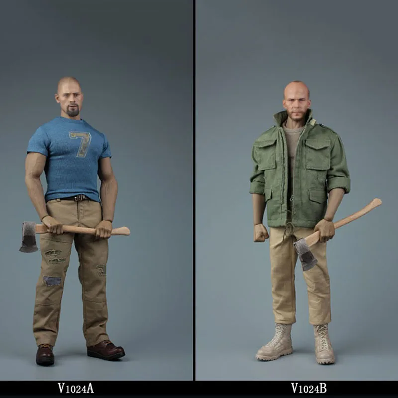

VORTOYS V1024 1/6 Male Strong Muscular Clothes Tight T-shirt Overalls Tough Guy Workwear Suit Fit Action Figure Body M34 M35