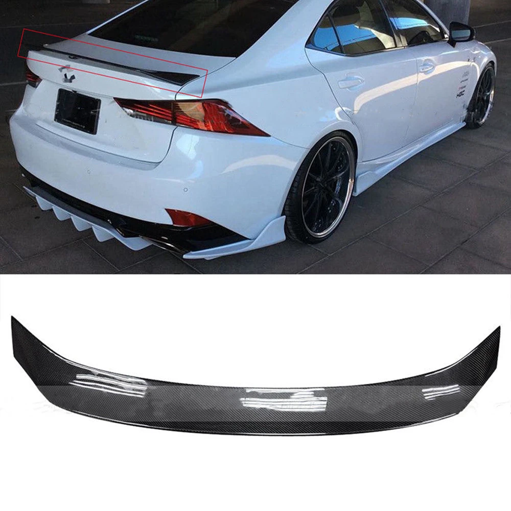 

For Lexus IS IS200t IS250 IS300 IS350 2014-2020 Rear Spoiler Wing AR Style Carbon Fiber Car Trunk Decklid Lid Trim Splitter Lip