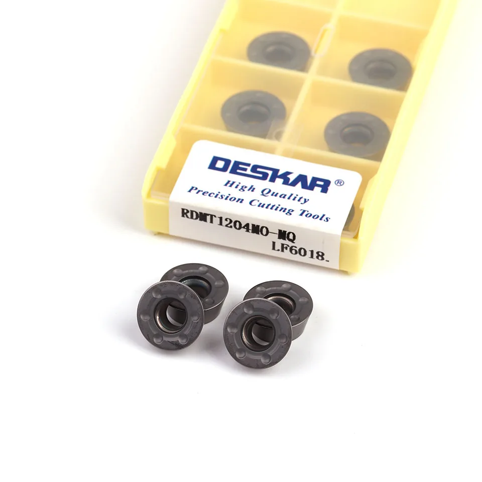 DESKAR R6 RDMT1204MO MQ LF6018 LF6028 Tiện Bằng Máy CNC Cắt Dụng Cụ Cắt Carbide Dạng Cối Xay Dụng Cụ Xoay Thép Không Gỉ Và Thép Không Gỉ
