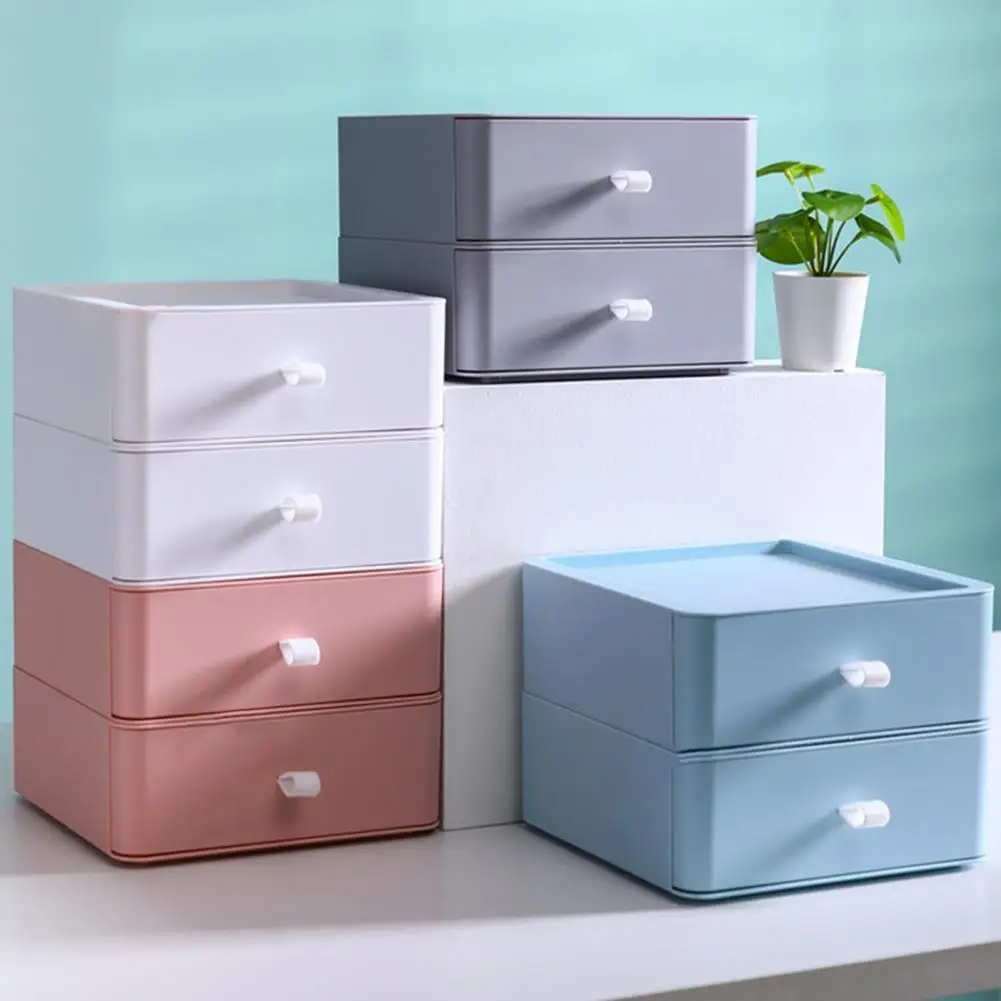 Multifunction Storage Box Large Capacity Plastic Cosmetic Storage Drawer Organizers Supplies for Home