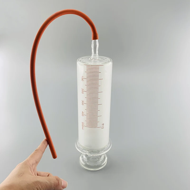 Large Glass Syringes 500ml with Glass Caliber / Ruhr Locks Caliber Glass Enema Sausage Device Sample Extractor Injector 500cc