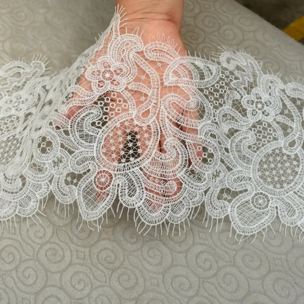 Hollow Embroidery Lace Trim, Wedding Dress Lace Fabric Decoration Accessories Eyelash Dress Lace