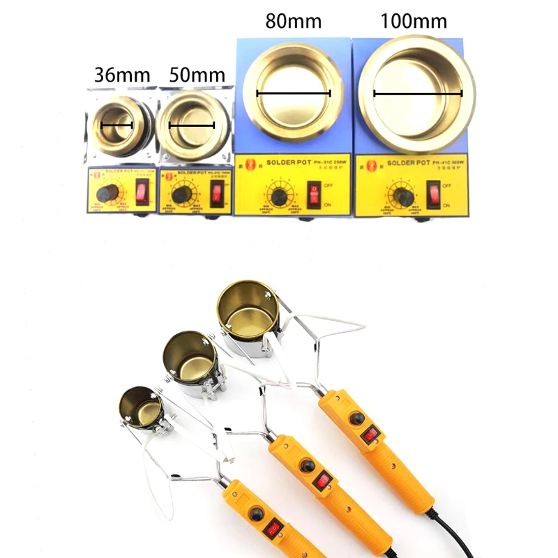 100W/ 150W/ 250W /300W/180W/280W/380W Portable Electric Solder Pot Melting Tin Soldering Pot 200-480 Degree 220V