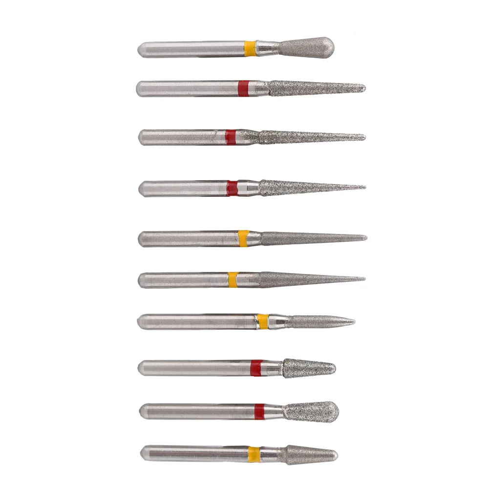 10 pçs/pçs/set dental diamante burs broca kits fg1.6mm com caixa de armazenamento durável dentes porcelana oral dentista polonês ferramentas