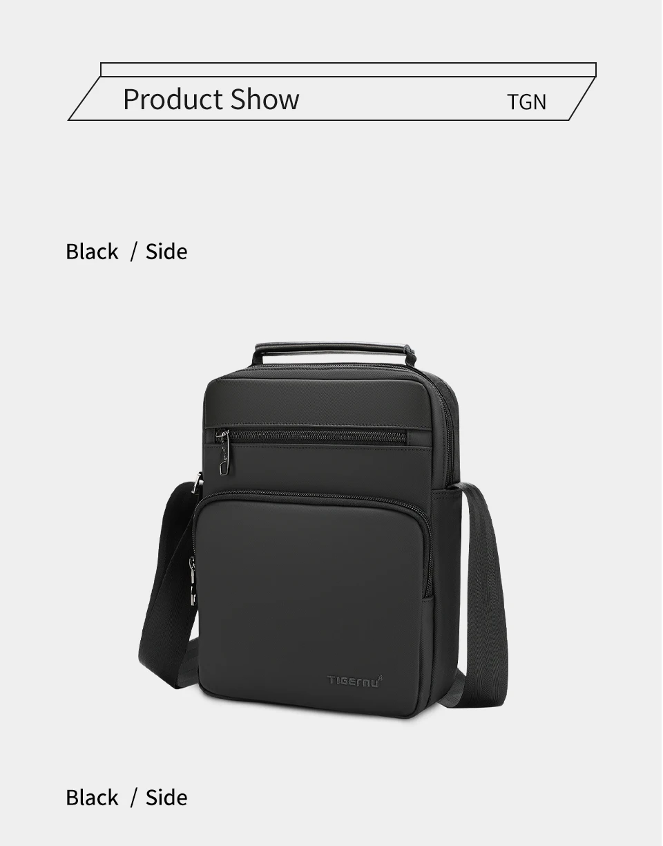 Tigernu Men Shoulder Bag 9.7" iPad Bag Mini Handbag Waterproof Sling Bags Male Business Travel Crossbody Bag For Teens
