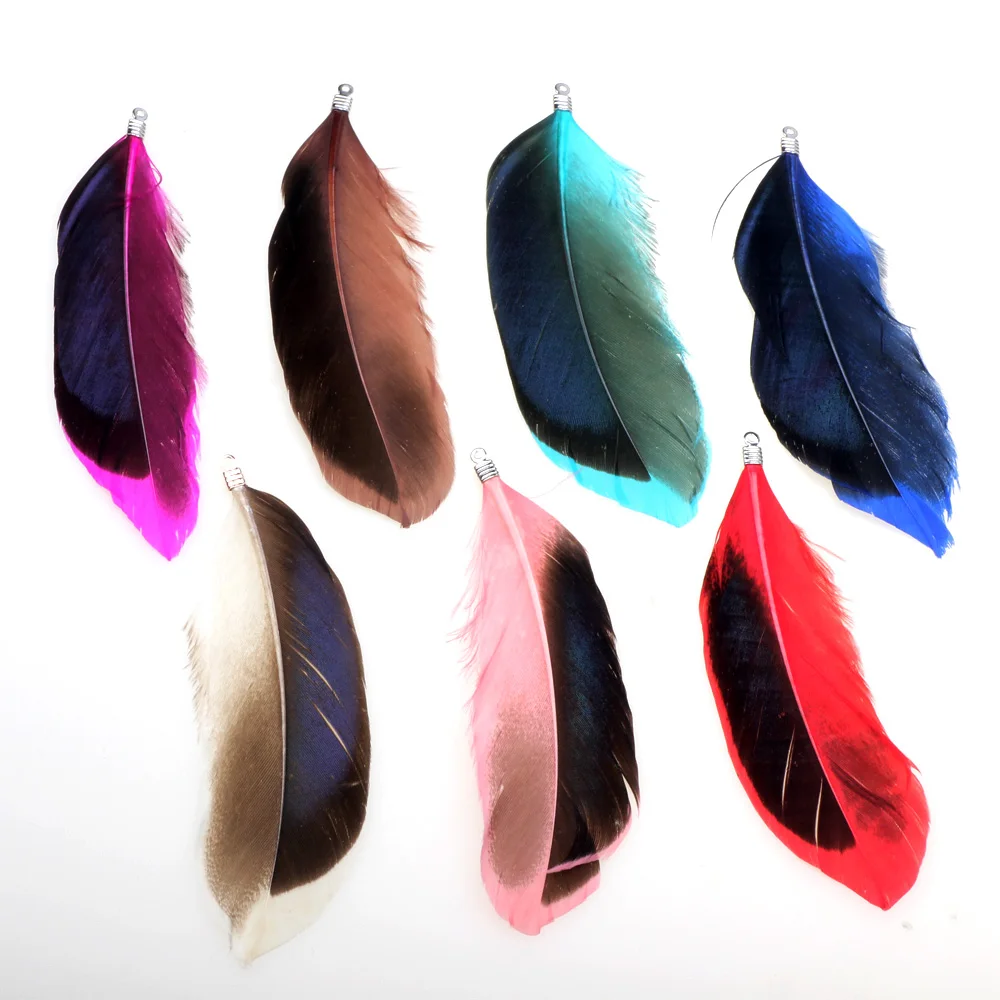 NEW 7CM/9CM 8PCS/LOT Colorful Natural Duck Feathers Tassel For Women Earrings Choker DIY Jewelry Making Accessories Pendants