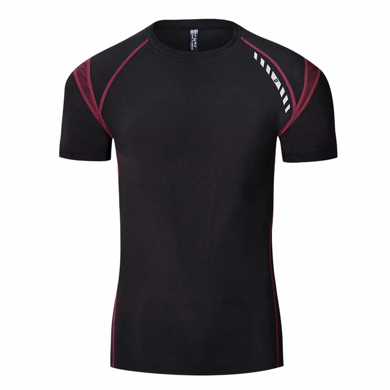 Men Running T shirt GYM fitness Compression Tight Clothes Sports Football Basketball Cycling Quick dry Tshirt