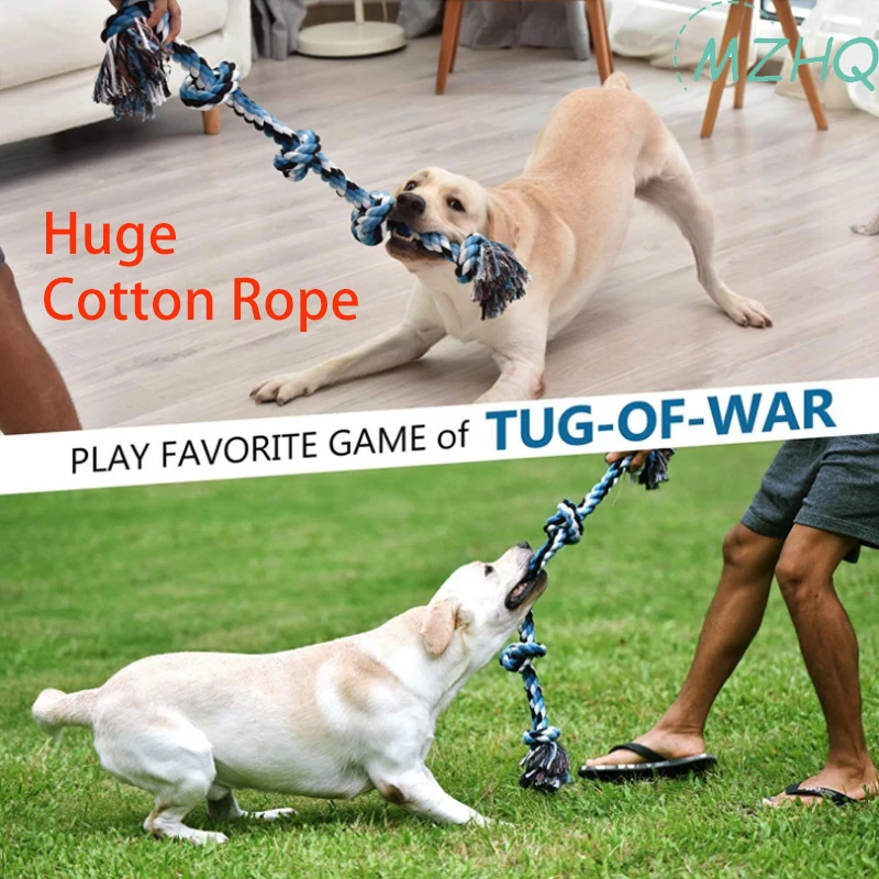 

MZHQ 1pc 90cm 750g Pet Indestructible Big Toys For dogs Tough Nature Cotton Rope For Large Breed Fidget Dog Antistress Great Toy