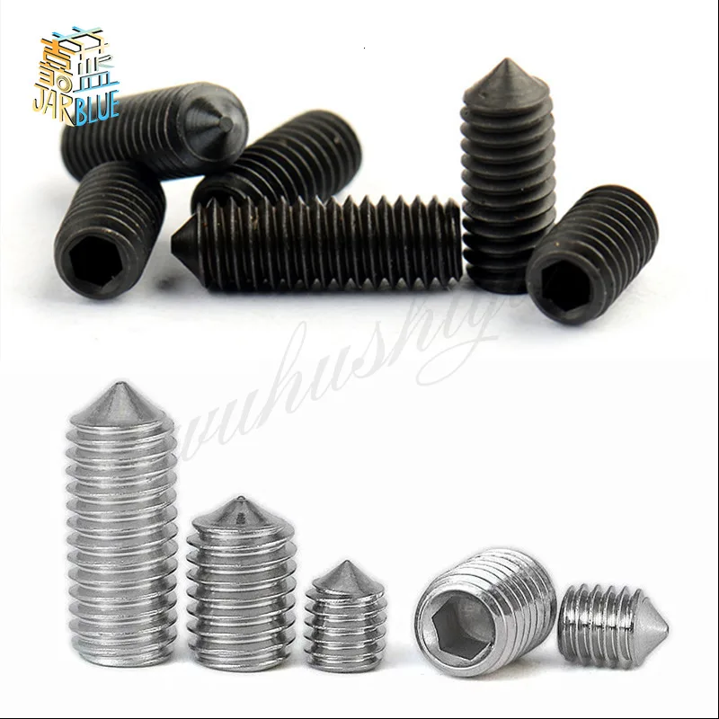 M2 M2.5 M3 M3.5 M4 M5 M6 DIN914 304 stainless steel Black grade 12,9 stole Hex Hexagon socket All cup Point Grub Screw Set Bolts