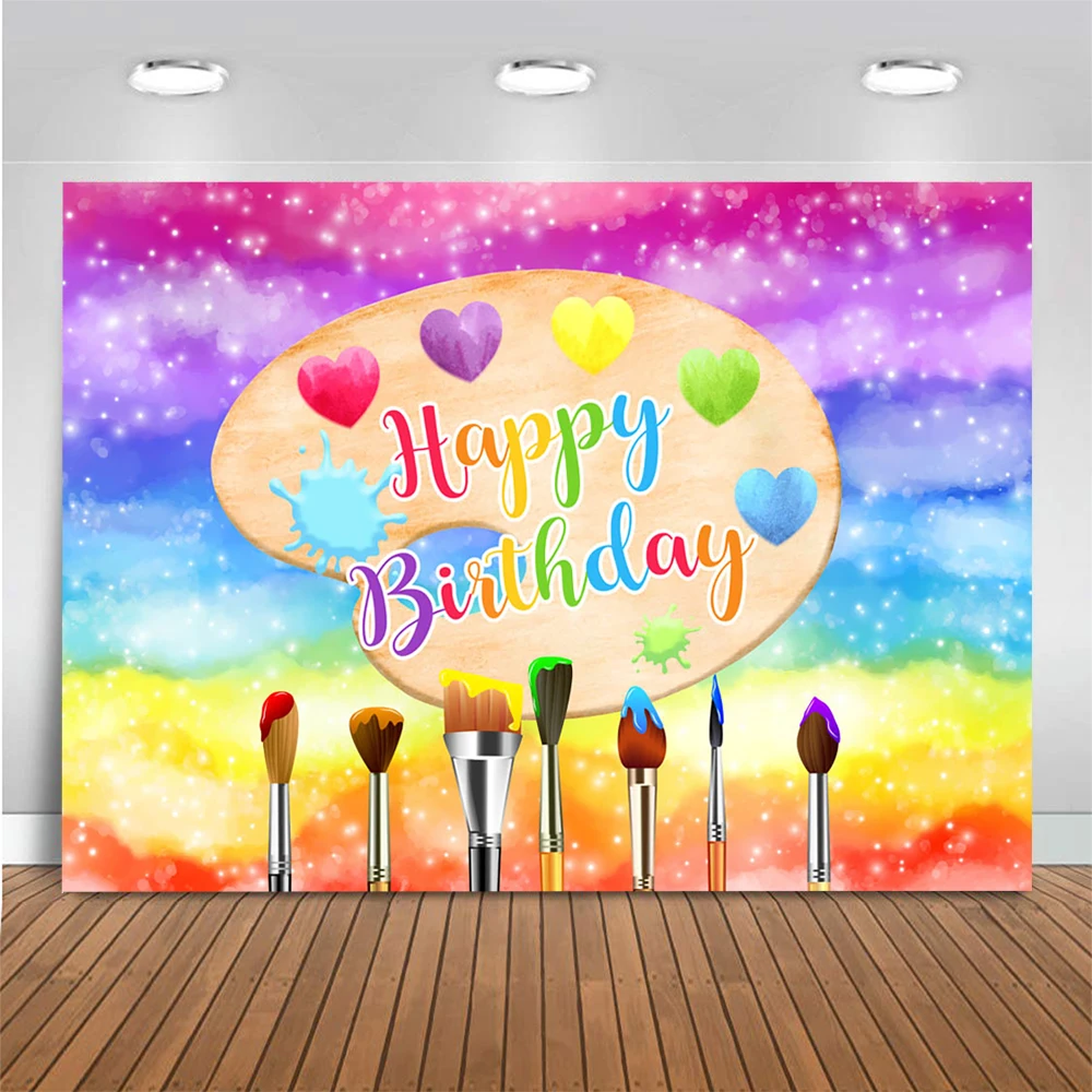 Kids Birthday Painter Photography Backdrop Child Artist Portrait Newborn Background Pigment Brush Oil Painting Prop Photostudio