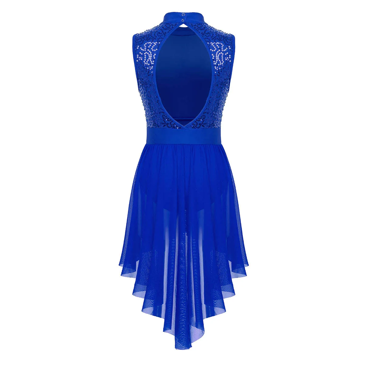 Vrouwen Shiny Pailletten Gymnastiek Leotards Halter Mouwloze Tutu Ballet Figuur Schaatsen Jurk Lyrische Dans Kostuums