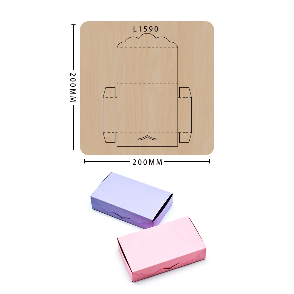 2024 New Wooden Cutting Dies Square Gift Box Making Decorative Supplies Mold Template Designs Craft Wooden Cutting Dies Decorati