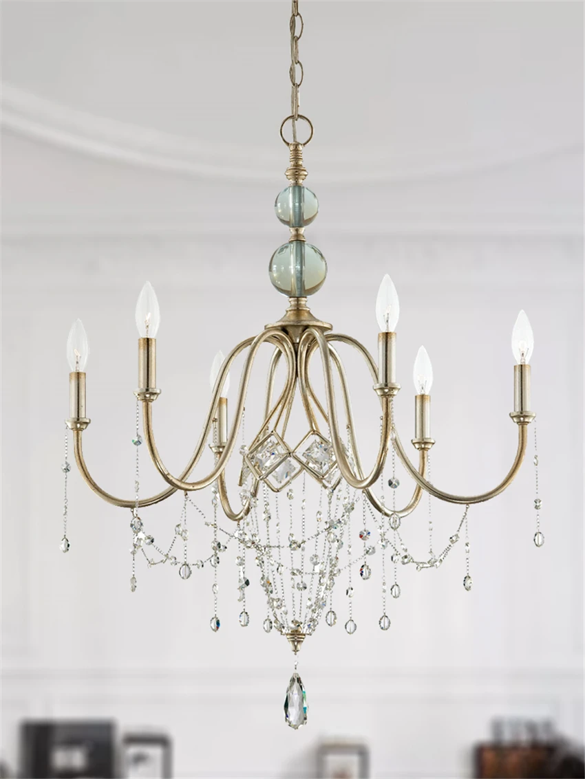 French crystal candlestick luxury chandeliers lights European Princess bedroom living room dining luster hanging lamps fixtures