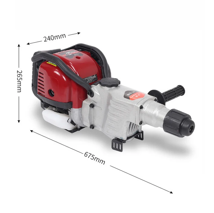 Four-stroke Gasoline Driller Impact Drill Concrete Rock Electric Hammer Broken Stone Petrol Pickaxe Dual-use Rock Drilling Tools