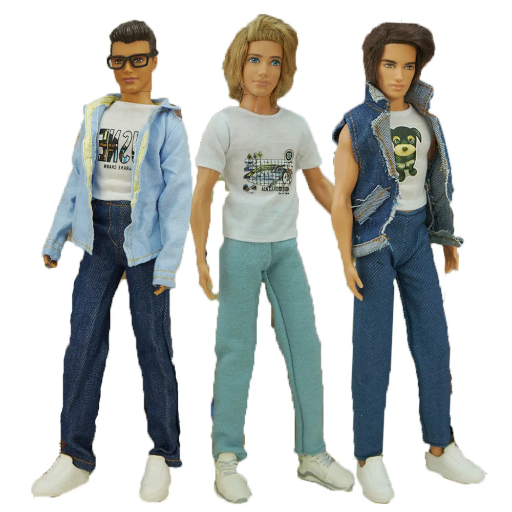 Ken Doll Cloth Jeans Denim Jacket Coat Trousers Hoodie Doll Boyfriend Ken Clothes Daily Wear Casual Suit 30cm Doll Accessories