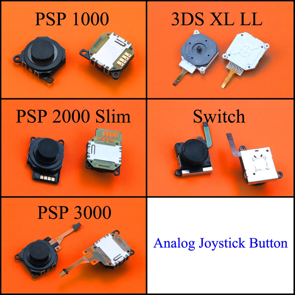 Switch、3ds.PSP3000 YuXi Black 3D Button Analog Joystick for PSP1000/2000 slim / PSP