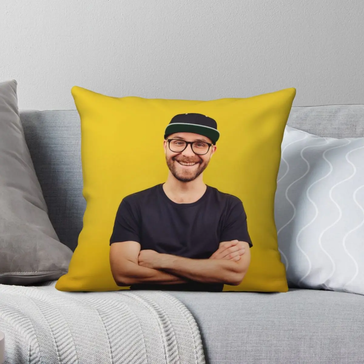 

Mark Forster Square Pillowcase Polyester Linen Velvet Printed Zip Decorative Throw Pillow Case Home Cushion Cover