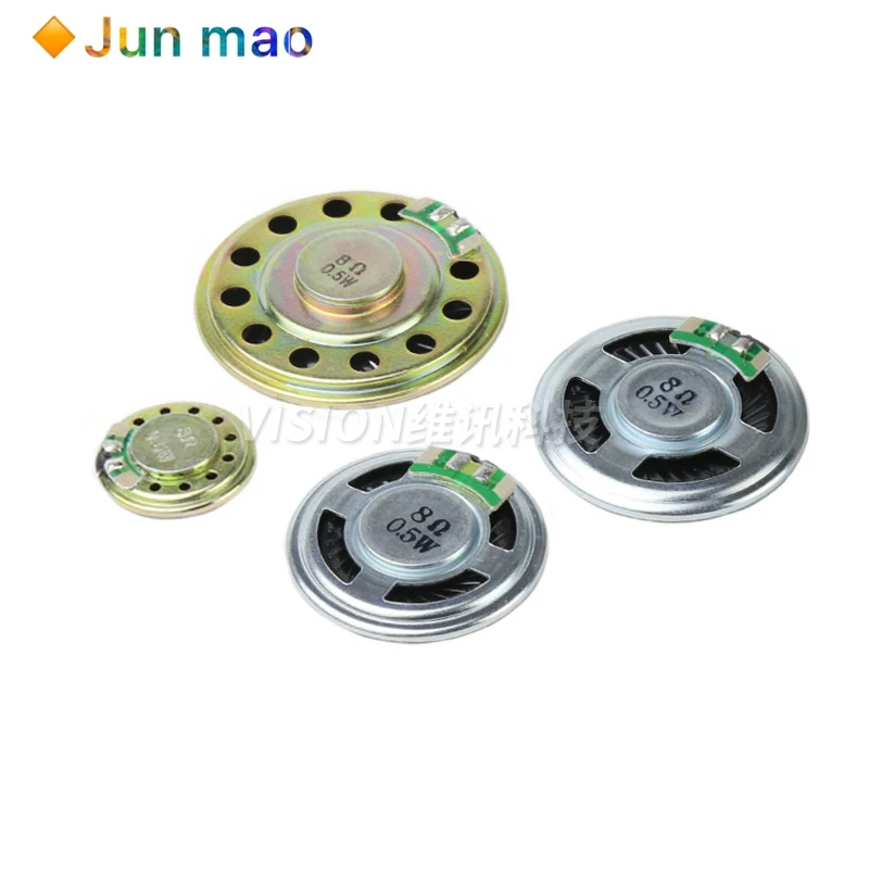 1pcs 8R 0.5W Horn Loud Speaker Buzzer Ringer 20mm 23mm 28mm 30mm 40mm 50mm 8 ohm 0.5W Small loudspeaker