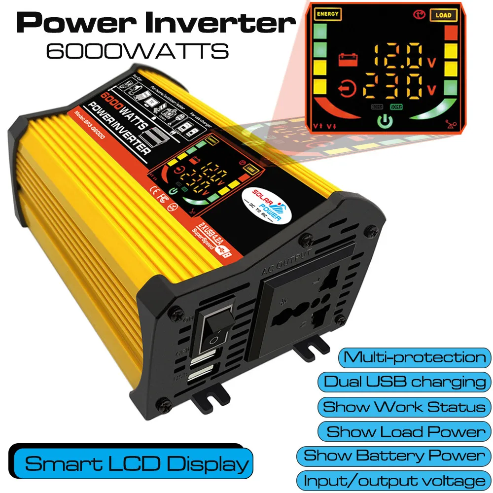 1000W 12v to 220v 110v Power Inverter DC To AC Sine Wave Solar Convertor Transformer  Auto Inversor 12 V 220 V 110 V for Car