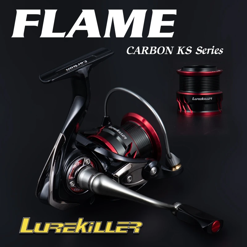 Lurkiller Fishing Spinning Reel Japan Top New Arrival Pure Carbon Black Gull 2000/2500/3000/4000 Double Spools 9+1BB Carbon