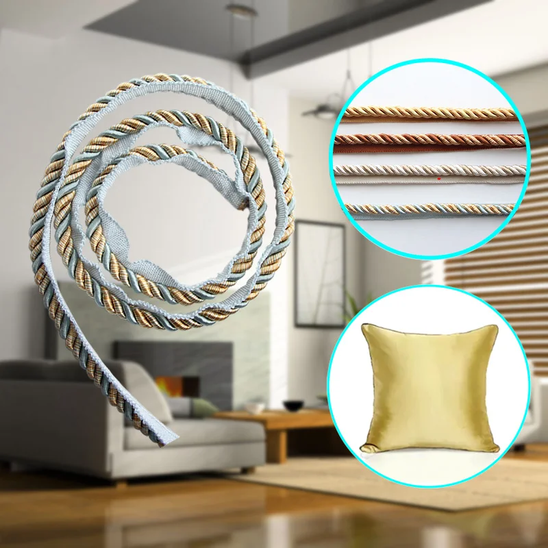 3M/6M intrecciato Macrame Cord Trim Band decorazione della casa Trim cucito Piping di pizzo curvo cuscino ala corda d'oro accessori di abbigliamento