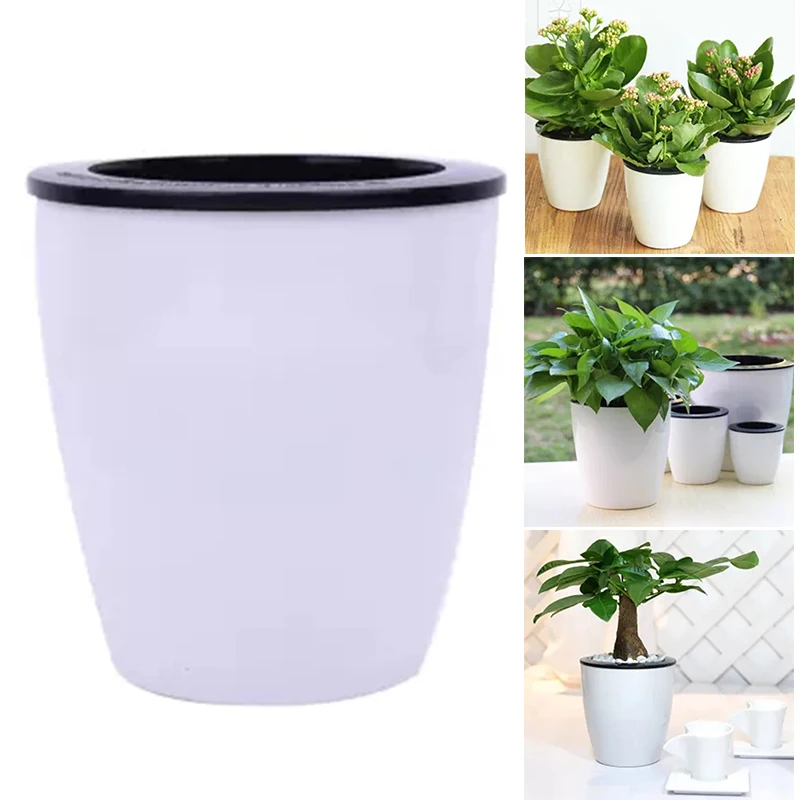 Lazy Plants Flower Pot Automatic Self Watering Flowerpot With Cotton Rope Plastic Self Watering Planter Garden Plants Basket