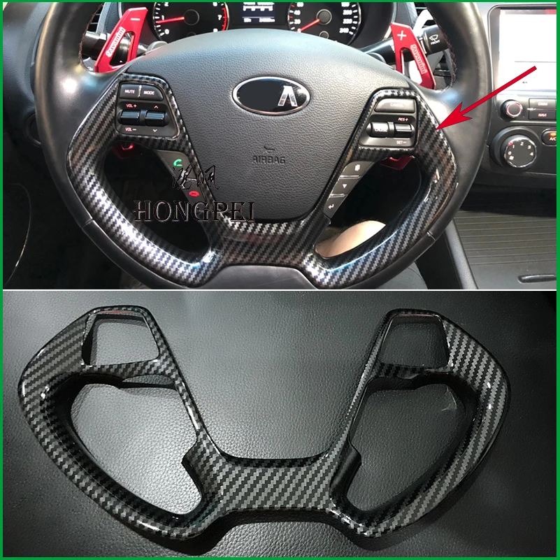 

Steering Wheel Cover Sticker Trim Accessories Case for KIA K3 Forte 2014 2015 2016 2017 Car Styling