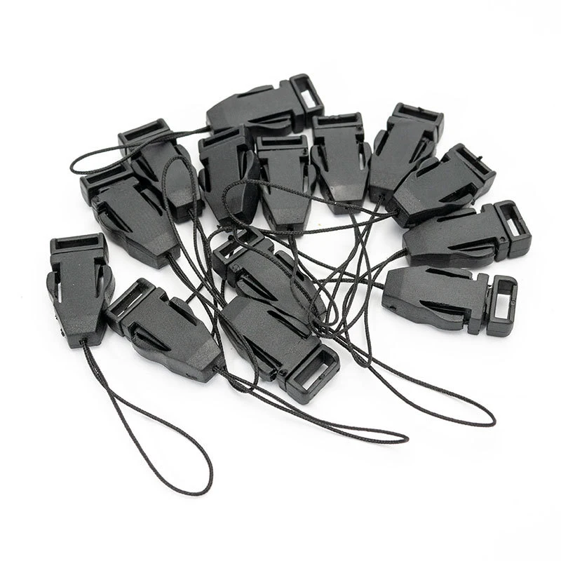 20-100Pcs Mini Black Plastic Buckle Lanyard Buckle Head DIY Hand-Woven Mobile Phone Chain Luggage Hardware Jewelry Accessories