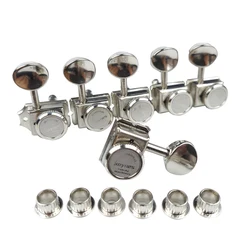 1 Set 6 In-line Locking Vintage Electric Guitar Machine Heads Tuners For ST TL Guitar Lock String Tuning Pegs ( Nickel )