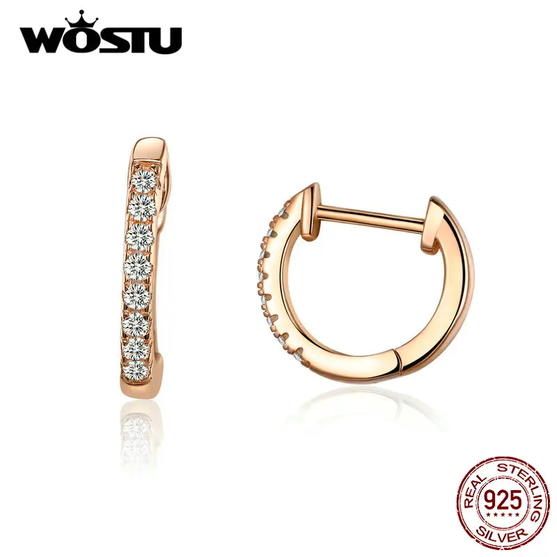 WOSTU Authentic 925 Sterling Silver Fairy Wings Star Unicorn Stud Hoops Earrings Women Opal Party Wedding Fine Jewelry Gift
