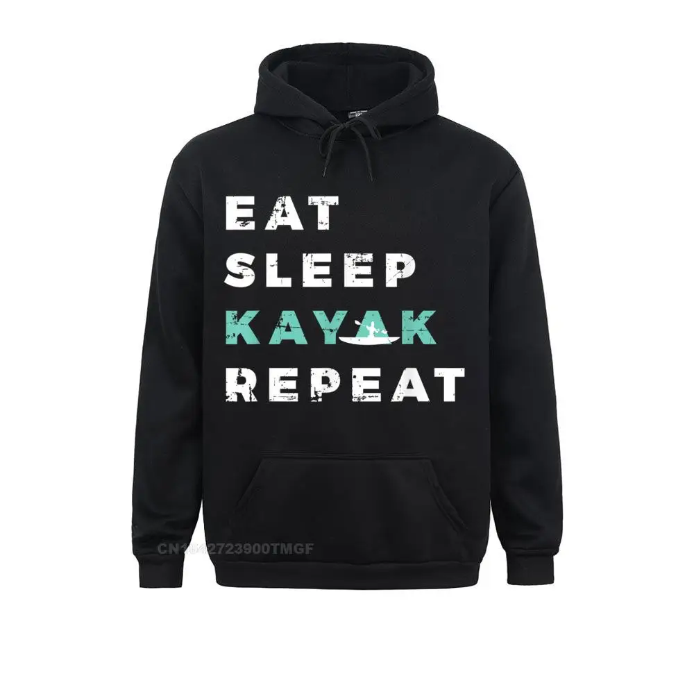 Eat Sleep Kayak Repeat Kayaking Canoe Boating Kajak Oversized Hoodie Hoodies Youth Sweatshirts Casual Clothes Graphic