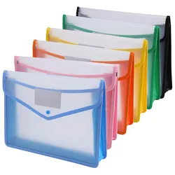 Pasta de documentos plástica a4, pastas, popper, carteira, envelope, bolsos, grande capacidade com fechamento de pressão, slot de cartão para escritório