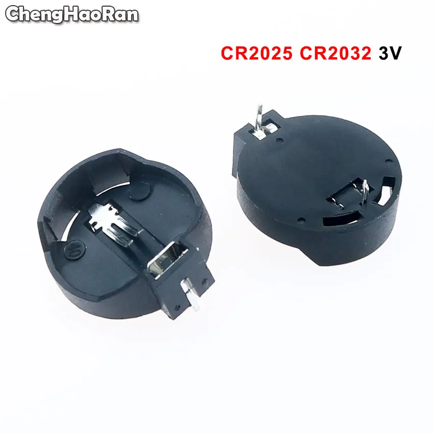 

ChengHaoRan Black CR2025 CR2032 3V Button Coin Cell Battery Socket Holder Case Wholesale