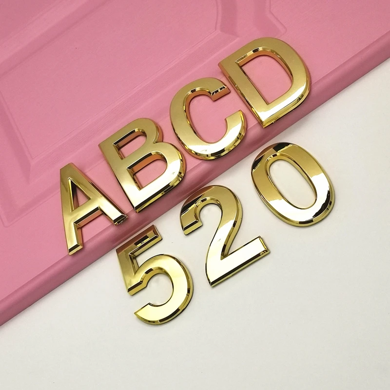 9pcs/12pcs Letters & Numbers Sticker 5/7cm Plaque Modern Hotel Address Digits Sticker Numerical A to Z Door Plate Signs