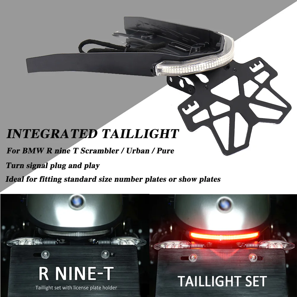 

New Motorcycle License Plate LED For BMW R NINE T NINET RNINET RNINE T Scrambler Urban Turn Signal Holder Brake Tail Rear Light