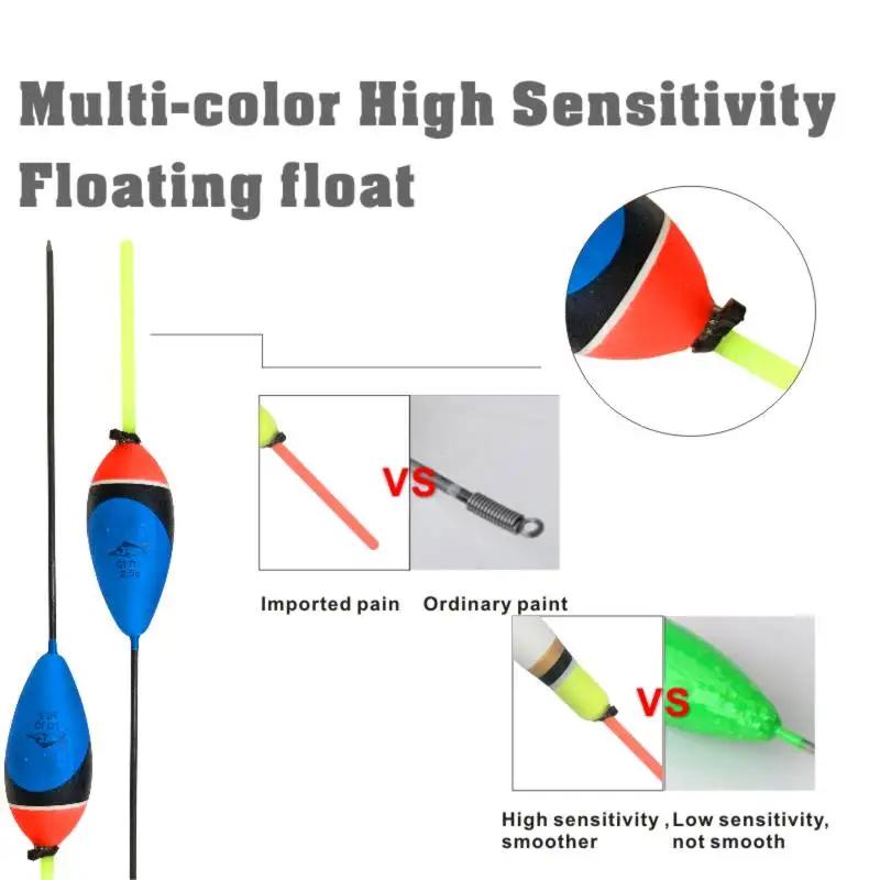 Topline Tackle 10PCS/bag Fishing Floats Mix Color Smart Float Kit Luminous Floating Fishing Light Fishing Float and Bobber Kit