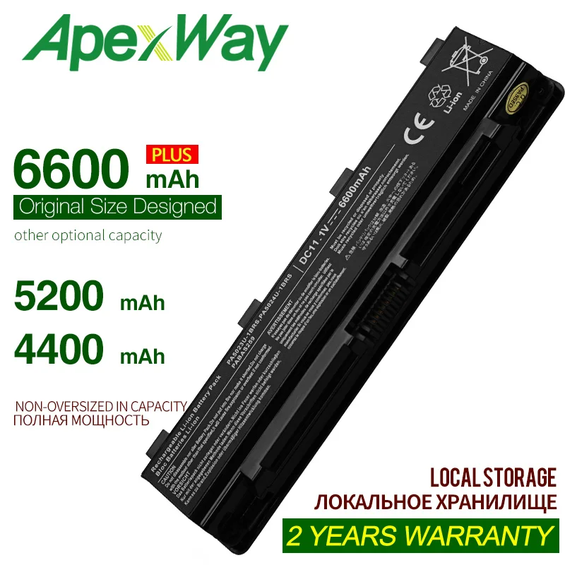 ApexWay 11.1V 6 CELL New laptop battery for Toshib PA5023U-1BRS PA5024U-1BRS PABAS261 PABAS262 PA5025U PA5026U PABAS259 PABAS260