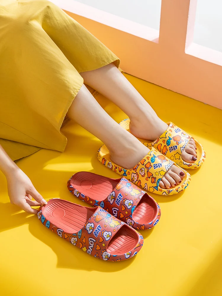 EVA Couples Sandals Home Slipper For Women Cartoon Graffiti 2021 Summer Antiskid Indoor Bathroom Men Outdoor 3cm Thick Bottom