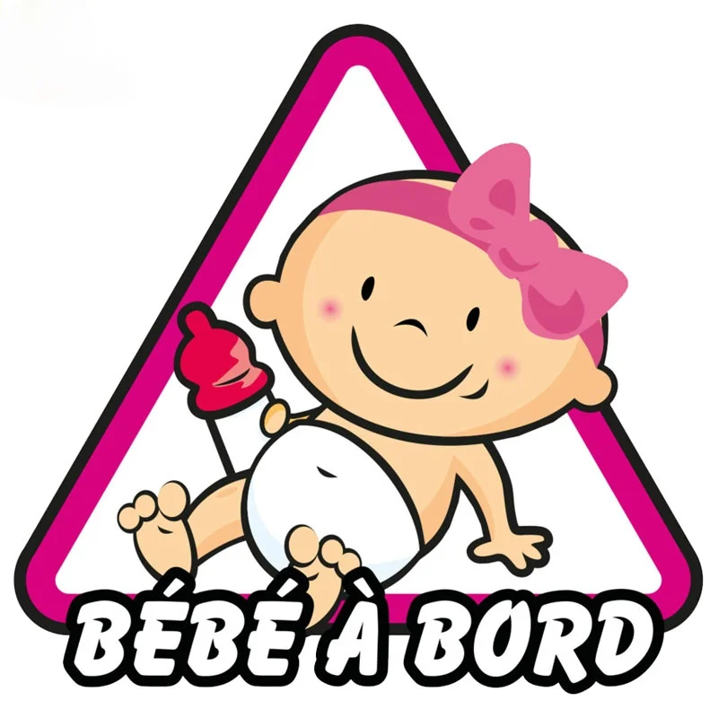 Caution Car Sticker Cartoon Lovely Bebe A Bord Baby on Board Automobiles Accessories Decal High Quality KK Vinyl Cover Scratches