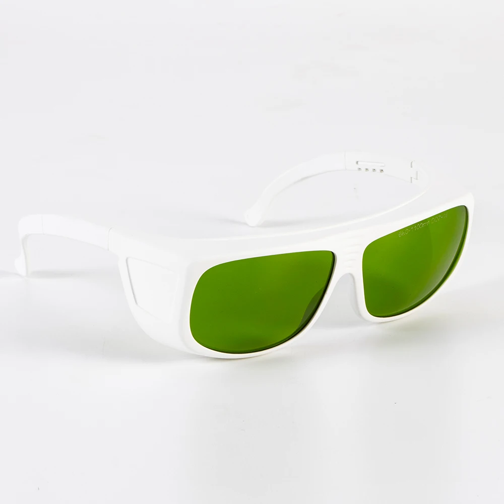 

Laser Safety Glasses for 680-1100nm O.D 7+ CE Included 755 780 808 810 980 1064nm 1080nm Lasers , Wide white Frame